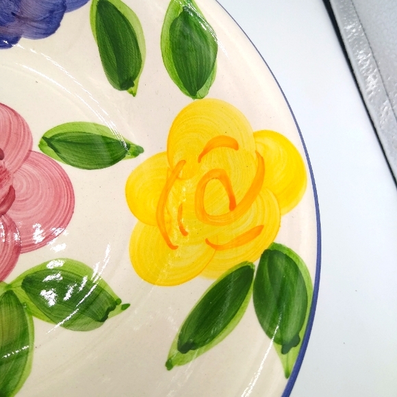 Tabletops Unlimited Flora di Roma Rosa Roses Pasta Vegetable Serving Bowl Vtg - Picture 6 of 12